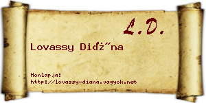 Lovassy Diána névjegykártya